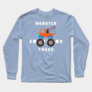 Vector illustration of monster truck with cartoon style. Long Sleeve T-Shirt